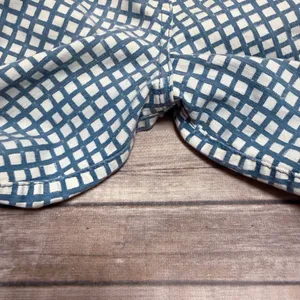Tory Burch Blue Off White Checkered Straight Leg Cropped Side Zipper Pants 29 thumbnail 10