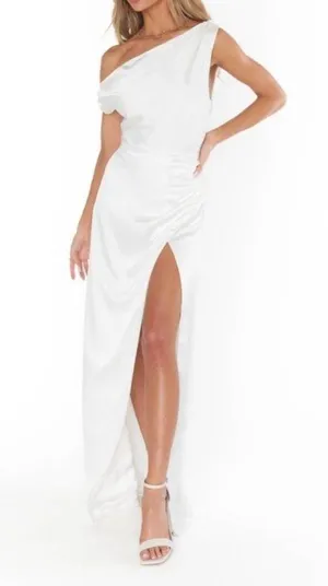 Show Me Your Mumu Jodie Maxi Dress Ivory Luxe Satin Medium thumbnail 1
