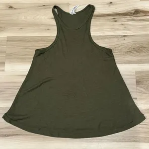 Free People Green Ribbed Racerback Tank Top Women’s Small thumbnail 1