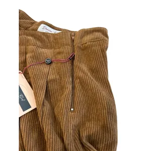 Y2K Denim Blvd Los Angeles Corduroy Brown Pleated Skirt Size L NEW thumbnail 3