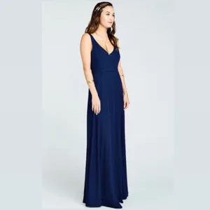 Show Me Your Mumu SMYM Jenn rich navy Maxi Dress NEW XS thumbnail 3