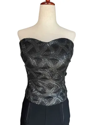Y2K Body Central black strapless sequin top thumbnail 12