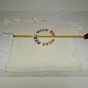 Madewell Wish You Were Here Tee Ivory Casual Cotton Pullover Shirt-Small thumbnail 3