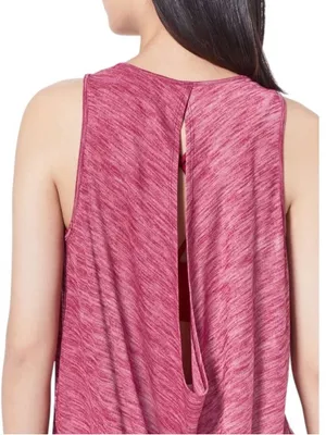 Lululemon draped Open Back Low Key Athletic Tank Heathered Ruby Red Size S thumbnail 5