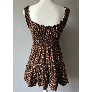 Urban Outfitters Ditzy Floral Brown Smocked Gathered Sundress Size XS thumbnail 4