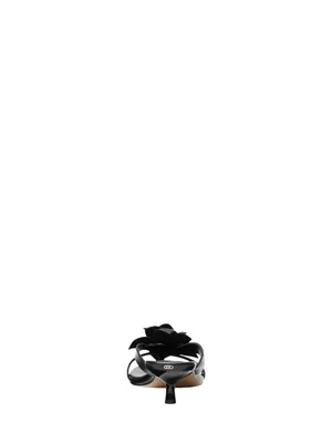 Michael Michael Kors Floral Embellished Leather Kitten Heel Sandal Black 7.5M thumbnail 14