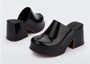 Melissa‎ Mia Black Platform Clog Mule Heels US 5 EU 35/36 thumbnail 1