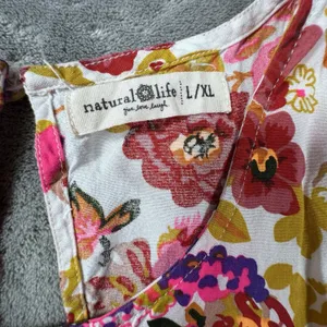 Natural Life Katie Floral Maxi Dress L XL Sleeveless Vibrant Boho Pockets Print thumbnail 8