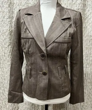 Grass collection juniors Brown blazer size‎ medium thumbnail 1