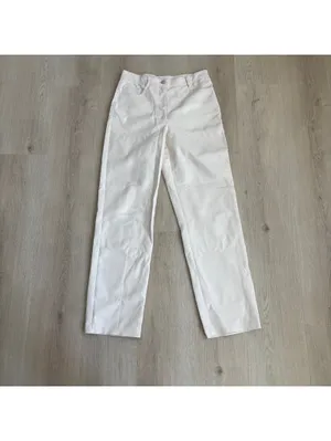 Aritzia Wilfred EUC Women's The Melina Pant Straight White Faux Vegan Leather 6 thumbnail 2