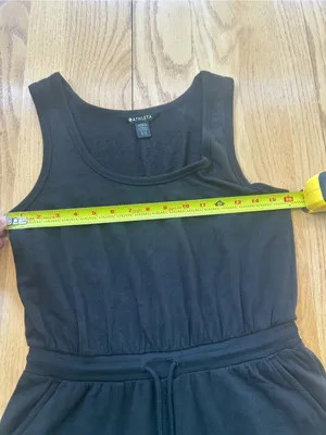 Athleta Balance Sleeveless Romper‎ S Small Black Nirvana Knit Drawstring Pockets thumbnail 7