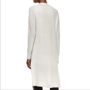 Vince 100% cashmere beautiful off white ribbed long cardigan thumbnail 3