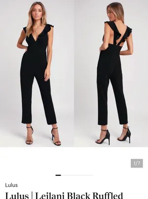 Lulus Black Ruffled Jumpsuit Leilani thumbnail 2