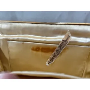 Le Goût du Jour Gold Beaded Swirl Rhinestone Filigree 50s Wrist Bag thumbnail 7