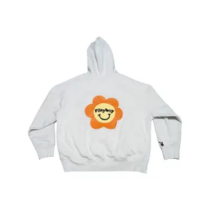 Playboy X Pacsun Camper Oversized Hoodie Full Zip Jacket White Flower Medium thumbnail 3