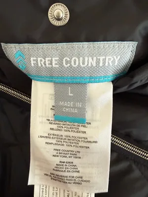 Free Country Women's Quilted Full Zip Vest Black Sherpa Lined Size L thumbnail 2