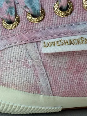 Superga x LoveShackFancy Tie Dye Sneakers Pink Blue Floral Laces 40 thumbnail 5