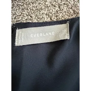 Everlane Japanese Goweave Slip Black Wide Leg Cropped Jumpsuit Size 10 thumbnail 7