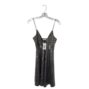 Flounce Club London Wrap Mini Size 10 Dress Metallic Y2K Indie Sleaze Retro thumbnail 4