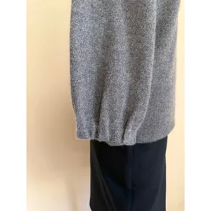 One Girl Who… 100% Cashmere Gray Sweater | Soft Knit Balloon Sleeve Top thumbnail 5