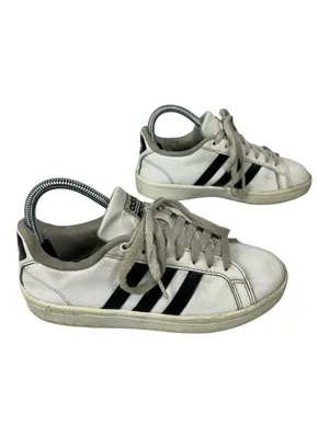 Adidas Cloudfoam Advantage Sneakers Womens Size 6.5 White Black Lace Up thumbnail 5
