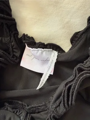 Urban Outfitters Black Ruffled Strap Tank Top thumbnail 2