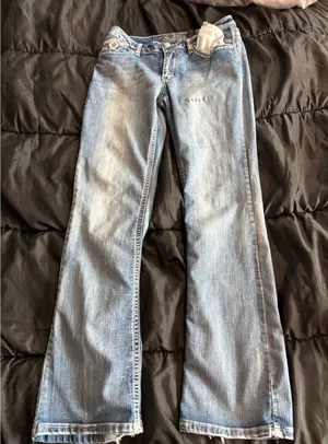 Love Indigo Premium Womens Bootcut Jeans Embroidered Fleur De Lis Medium Wash thumbnail 1