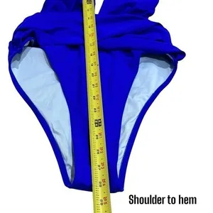 NEW Cupshe Plunge Neck High Leg One Piece Swimsuit Tropical Resort Coastal S thumbnail 9