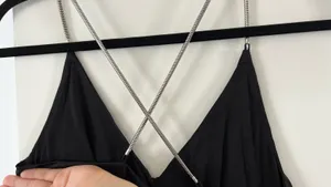 H&M Black Silk Dress thumbnail 4