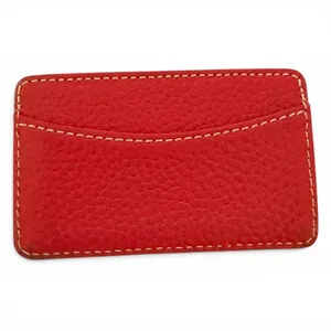 Dooney & Bourke Brown Red Leather Unisex Slim Credit Card Wallet thumbnail 2