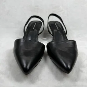 French Connection Womens Black Pointed Toe Slingback Kitten Heels Pumps Size 8.5 thumbnail 2