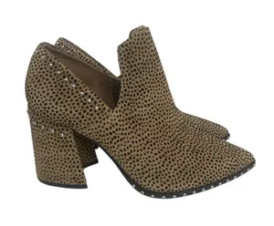 Gianni Bini Leopard Daveigh Studded Ankle Booties Block Heel Size 7 thumbnail 1