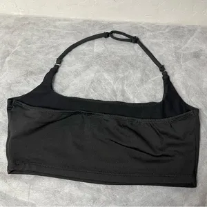 White Fox whenever you want Black Halter Crop Top SZ M thumbnail 2