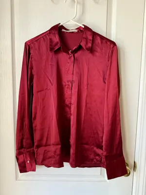 Abercrombie Satin Button-Up Blouse thumbnail 1