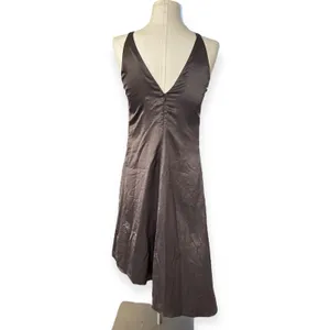 Banana Republic Flowy Midi Slip Dress Gray Satin Fairycore Feminine Women's 6 thumbnail 4