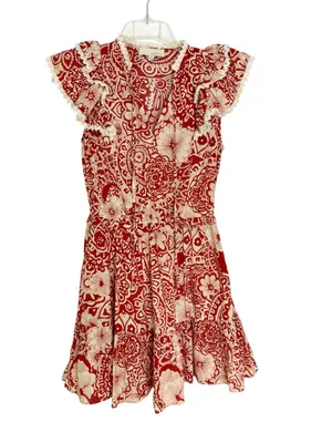 Pinch Cotton Maren Retro Floral Dress with Tie Neck Size S thumbnail 4