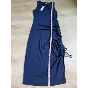 NWT Michael Stars Hope Midi Dress with tie ultra‎ rib Admiral blue high neck 1X thumbnail 5