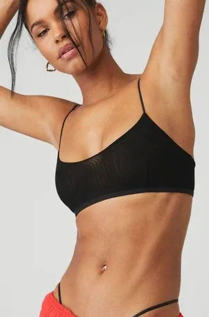 Alo Airmesh Venus Bralette Black Small NWT Authentic thumbnail 1