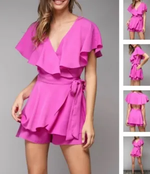 DO+BE Pink Romper Ruffle thumbnail 2