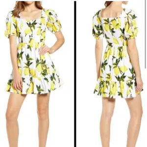 Lemon Puff Sleeve Mini Dress thumbnail 2