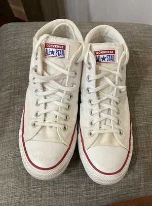 Converse All Star Mid Top White Canvas‎ Sneakers Classic Casual Shoes W10 thumbnail 1