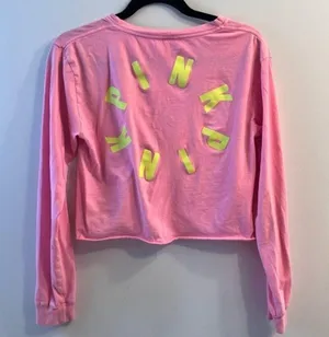 PINK - Victoria's Secret Women's Long Sleeve Pink Crop Top thumbnail 4