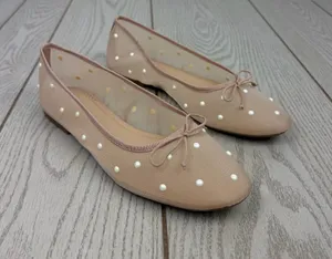 On 34th Women's Friyaa Mesh Ballet Flats 10M Nude White Pearl $69.50 thumbnail 1