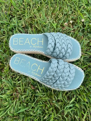Beach by Matisse Teal Blue Braided Platform Sandals Size 9M thumbnail 2