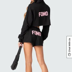 Edikted FOMO Cropped Hoodie & Shorts Set Size S thumbnail 2
