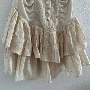 Stella Dallas Ruffled Tiered Mini Dress Beige Size Medium thumbnail 3