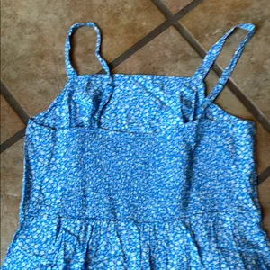 New Old Navy Blue and White Floral Jumpsuit with Spaghetti Straps thumbnail 3