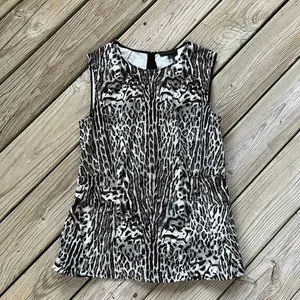 Donna Karan Women's Sleeveless Animal Print Top Size 12 thumbnail 1