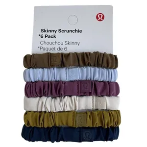 6 Pack Lululemon Skinny Scrunchie Artifact Pastel Blue Vintage Plum White Opal…. thumbnail 6