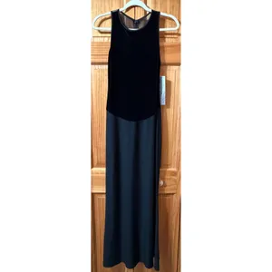 Betsy & Adam Vintage Velvet Mesh Back Formal Gown Black Sz 7/8 Women's 4/6 NWT thumbnail 2